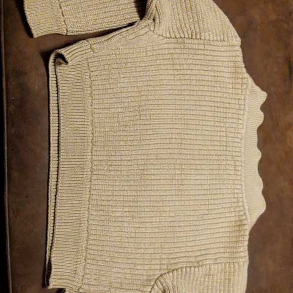 Tan Donna Karan  rib knit cropped  sweateDojnsr - Picture 2 of 5